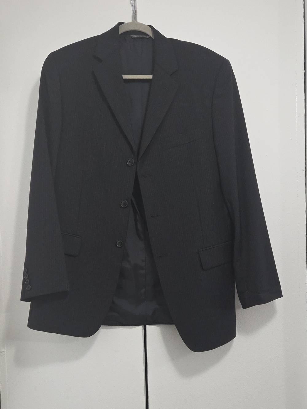 Barneys New York Men's Black Pinstripe Suit Jacket